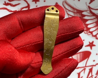 Zero Tolerance Pocket Clip TITANIUM COY Custom Knife Upgrade Replacement Pocket Clip ZT Models Listed Below Anodized Gold