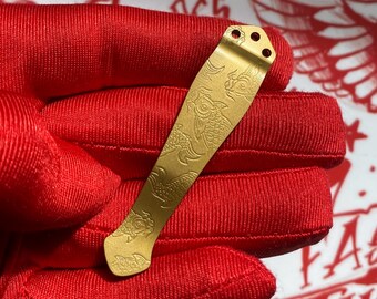 Emerson Pocket Clip TITANIUM COY Custom Knife Upgrade Replacement Pocket Clip Emerson Models Listed Below Anodized GOLD