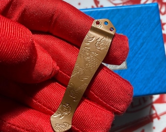 ETCHED COY Pocket Clip For Benchmade Knives Benchmade Knife Models Listed Anodized BRONZE Custom Benchmade Knives
