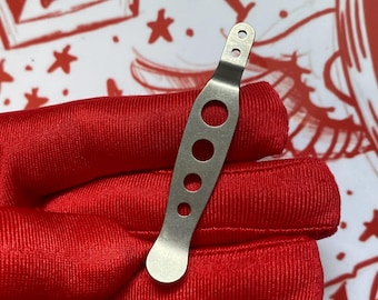 Replacement Pocket Clip For Hinderer Knives TITANIUM Designer XM-18 XM-24 Jurassic Eklipse Firetac + More Hinderer Models (Silver)