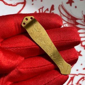 Pro-Tech Pocket Clip TITANIUM COY Custom Knife Upgrade Replacement Pocket Clip Pro-Tech Models Listed Below Anodized GOLD