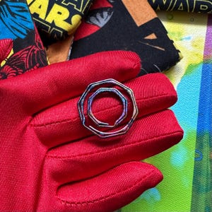 TITANIUM Split Ring DUO Pack Keychain Gear Slim Hexagon Keychain Accessory Custom Digital Ano Pocket Gear Extra Strong Build (18mm + 28m)