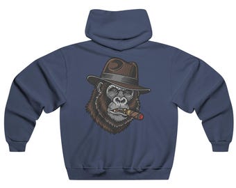 Sigarenrokende gorilla-hoody | Grafische sweater
