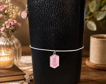 Pocket Sized "The Pink Willow" leather journal