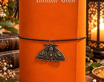 Pocket Sized "Autumn Moth" Leather Journal