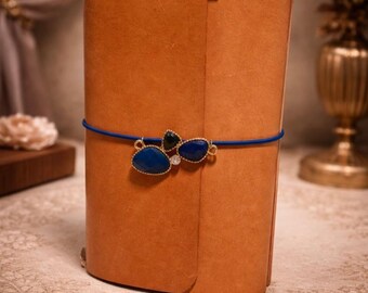 "Sapphire & Sage" leren dagboekomslag in zakformaat