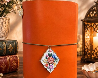A5 “Amber Garden” Leather Journal