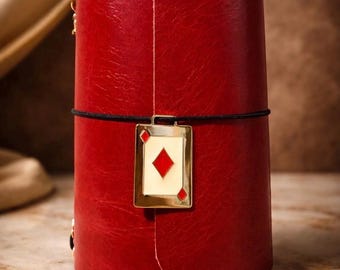 "Crimson Royal Red" leren dagboekomslag in zakformaat