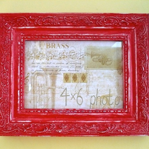 Red Baroque Picture Frame Shabby Chic Cottage Chic