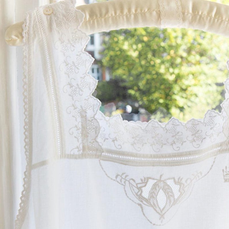 Chemise Cotton Sleeveless Embroidered Victorian Style Nightdress image 6