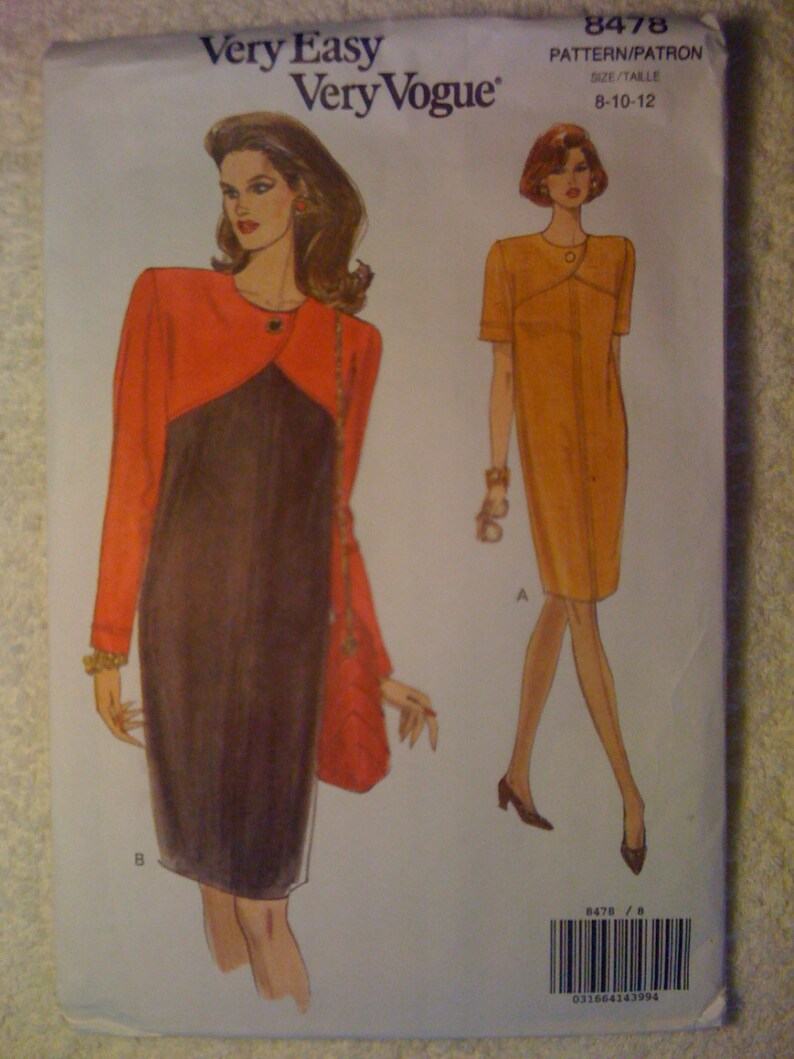 Very Easy Very Vogue 8478 Sewing Pattern 1990s Misses and | Etsy