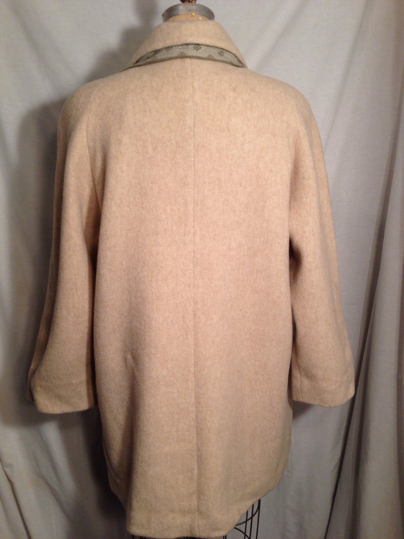 Vintage Unisex Tan Wool Coat with Scarf By Mystic Size 14 SALE