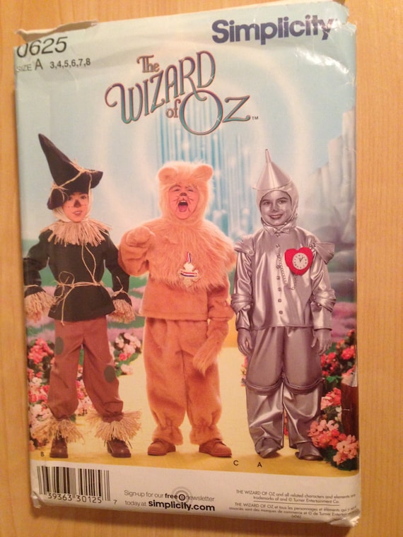 Simplicity The Wizard Of Oz Kids Costume Sewing Patterns Toddler Sizes 1//2-5
