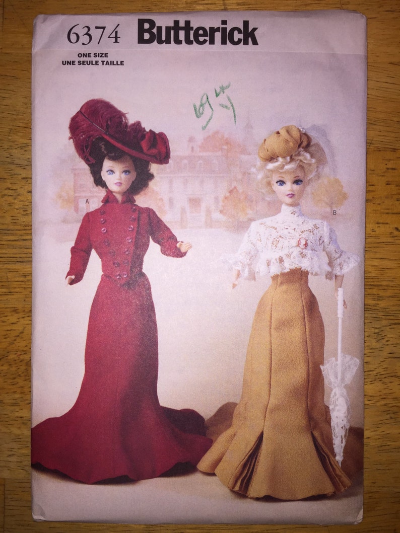 Butterick 6374 Delineator Girls Circa 1900 Jacket Skirt Hat Dress Overblouse Doll Clothes Sewing Pattern Uncut FF
