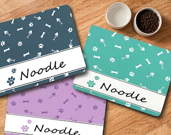 Tapete personalizado para comer mascotas, mantel individual impermeable antideslizante, regalos para cachorros, regalos de inauguración de casa.