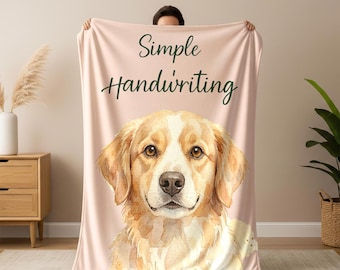 Custom Pet Photo Blanket with Name, Personalized Puppy Blanket, Soft Throw, Cat Mom Gift