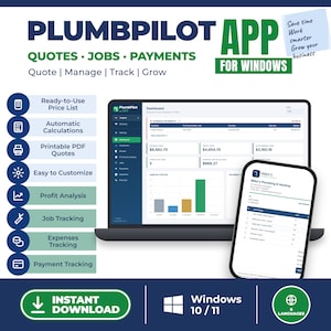 Oprogramowanie do wyceny i fakturowania usług hydraulicznych dla systemu Windows | Kosztorysowanie usług hydraulicznych, śledzenie prac, płatności i paragony | Zakup jednorazowy