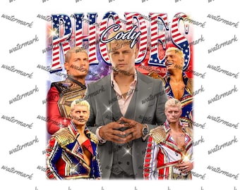 Cody Rhodes WWE Wrestling PNG, Retro Vektor-Kunst (Digitaler Download)