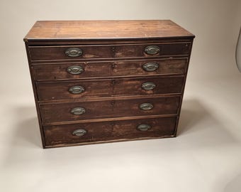 English Mahogany Secretaire Chest Of Drawers