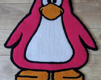 Club Penguin Pink Handmade Rug