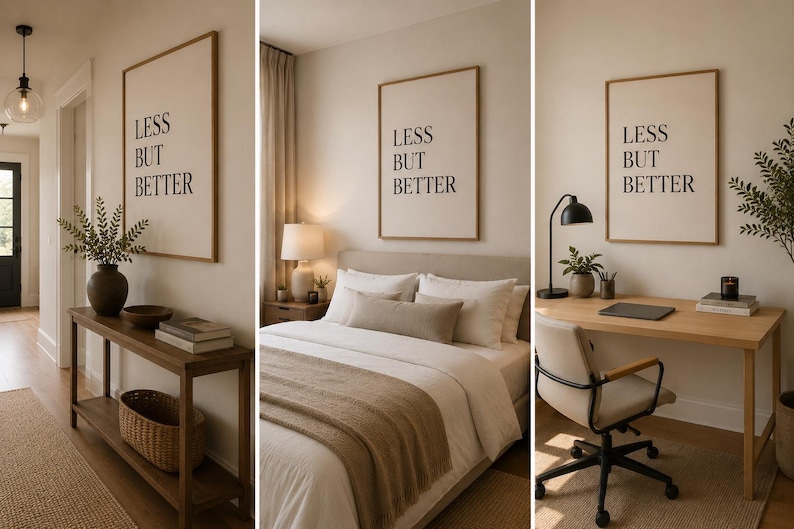 Photo inspiration: Gallery Detail: Minimalist Typography Print Scandinavian Beige Wall Art Set