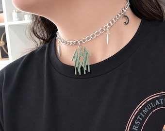Sleep Token Inspired Choker Necklace Alt Fashion Emo Goth Dark Romance