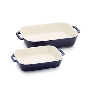 nwt Pottery - Dark Blue 2-Piece Rectangular Baker Set