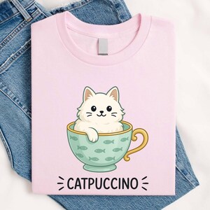 Kattkaffe-tröja vektorstil kattälskare-tröja present till kattvänner Java-flickor kattkaffemugg-tröja katttema-tröja capuccino-tröja