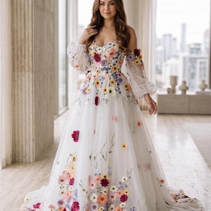 etsy embroidered wedding dress Embroidered Wedding Dress