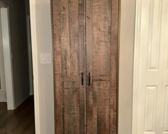 70" Tall Wood Storage Cabinet with Drawer, Adjustable Shelves, Antique Pantry Kitchen Bathroom