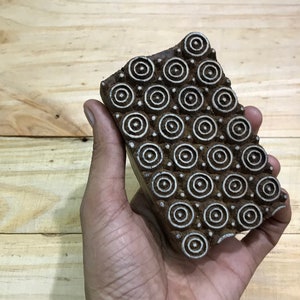 Circles Hand carved Border Stamp for Printing - Textile and Paper Printing Stamp - Block Printing Supply - SCrapbooking - Gift for Her