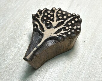 Hand Carved Rosewood Tree Block Stamp – Textile Printing Supply