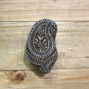 Paisley Wooden Stamp, DIY Textile Stamp, Mango Wooden Block for Printing, Textile and Paper Printing Stamp, Block Printing Stamp for Fabric