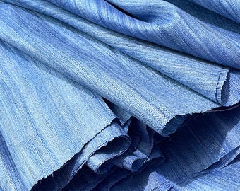 Periwinkle Handwoven Tussar Silk Fabric, Organic, 44" Wide
