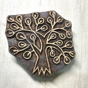 Hand Carved Wooden Tree Stamp – Block Printing Tool, Rosewood (3x2 Inch)