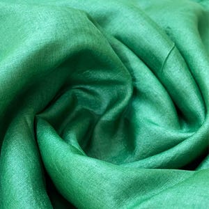 2.7 Yards Green Tussar Pure Raw Silk Fabric, Wedding Dress Fabric, Blush Pink Raw Silk Fabric, Bridal Dress Fabric Yard, Bridal Silk Fabric