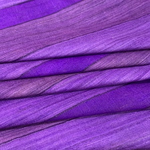 Purple Ribbed Textured Pure Silk Tussar Silk Fabric, Ahimsa Silk, Eri Silk, Cruelty Free Highly Textures Silk Fabric, Dress and Furnishing
