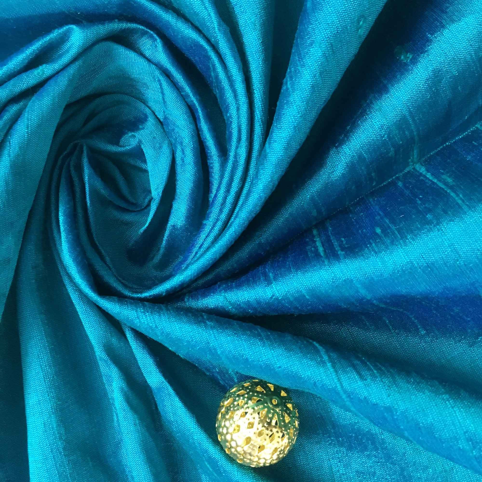 Peacock Blue raw silk fabric Raw Silk Indian Silk Fabric Etsy