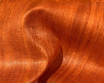 Rust Gicha Tussar Silk Fabric, 100% Pure Tussar Silk, Indian Silk Fabric, Indian Tussar Silk, Ahimsa Silk Fabric, Yarn Dyed Pure Silk Fabric