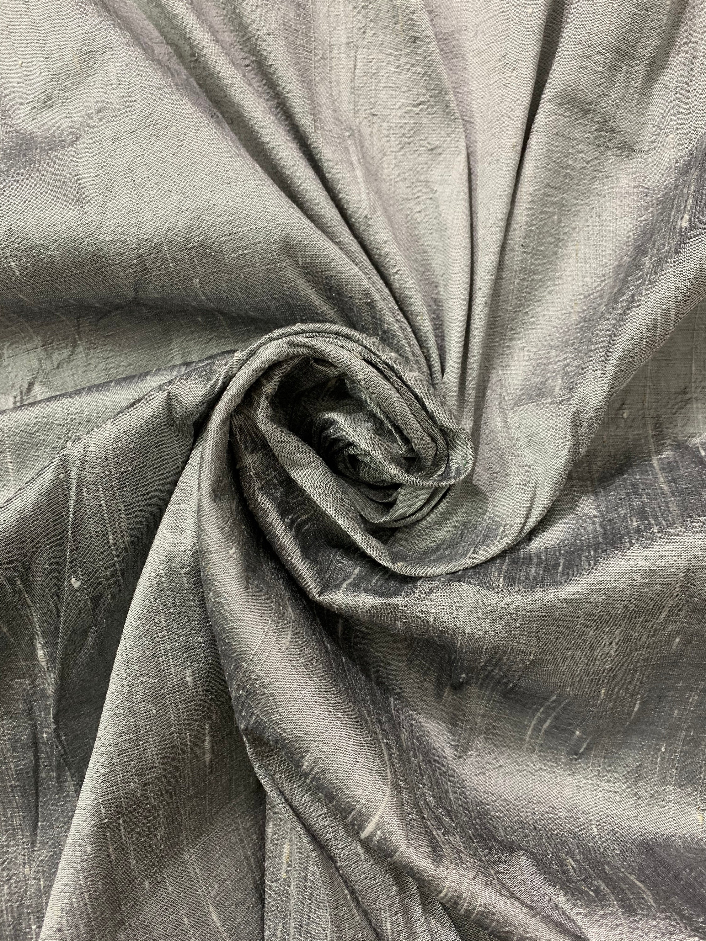 Silver Grey raw silk pure raw silk wedding dupion silk | Etsy
