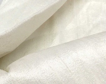 White to Ivory Pure Raw Silk, 100% Pure Silk Dupion, Indian Silk Fabric, Raw Mulberry Silk, White Raw Silk - Indian Dupioni Silk Fabrics