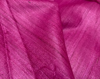 Handwoven Magenta Tussar Silk Fabric, Textured Organic, Cosplay Costume Material