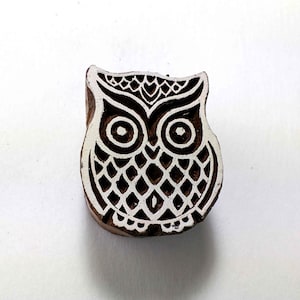 Hoot/Kawaii Owl Wood Block/Stamp for Printing - Textile and Paper Printing Stamp - Block Printing Supply