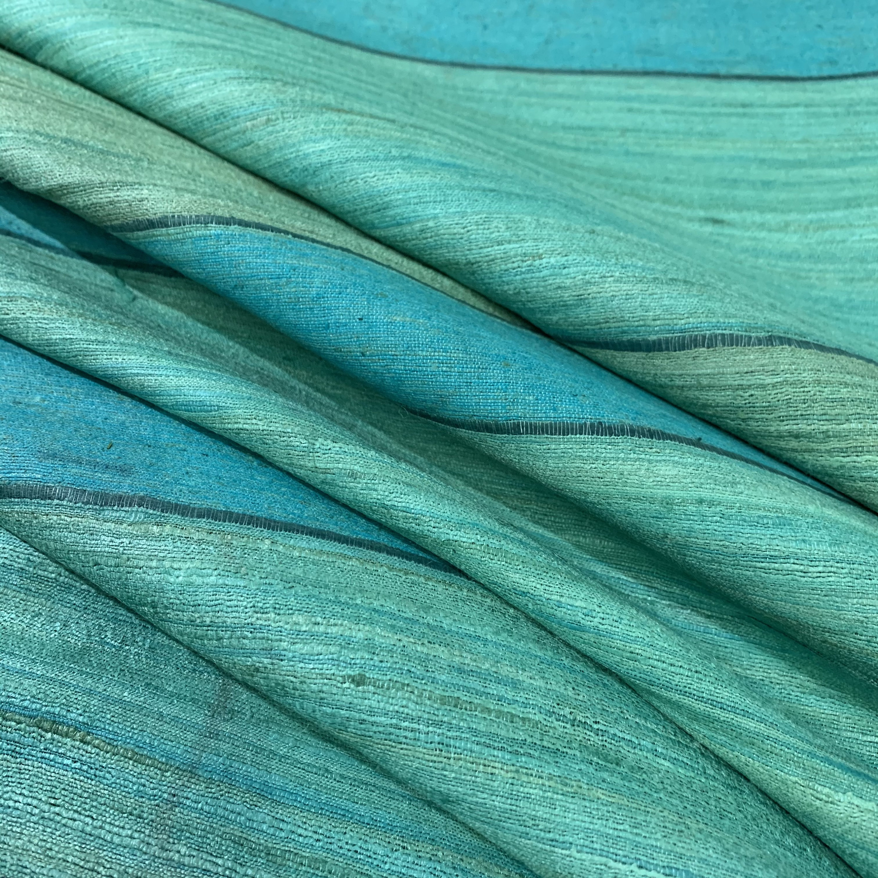 Green Ribbed Textured Pure Silk Tussar Silk Fabric Ahimsa Etsy