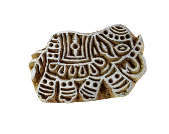 Decorated Elephant Rosewood Block Printing Stamp – Textile & Paper Craft