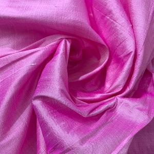 Bubblegum Pink raw silk, pure raw silk, wedding dupion silk, bridal silk, peace Silk,  shantung silk fabric, pure silk fabric, Pink silk