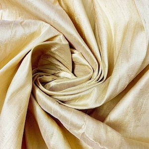 Champaign Pure Raw Silk, 100% Pure Silk Dupion, Indian Silk Fabric, Raw Mulberry Silk, Champaign Silk - Indian Dupioni Silk Gown Fabrics