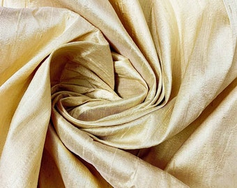 Champaign Pure Raw Silk, 100% Pure Silk Dupion, Indian Silk Fabric, Raw Mulberry Silk, Champaign Silk - Indian Dupioni Silk Gown Fabrics