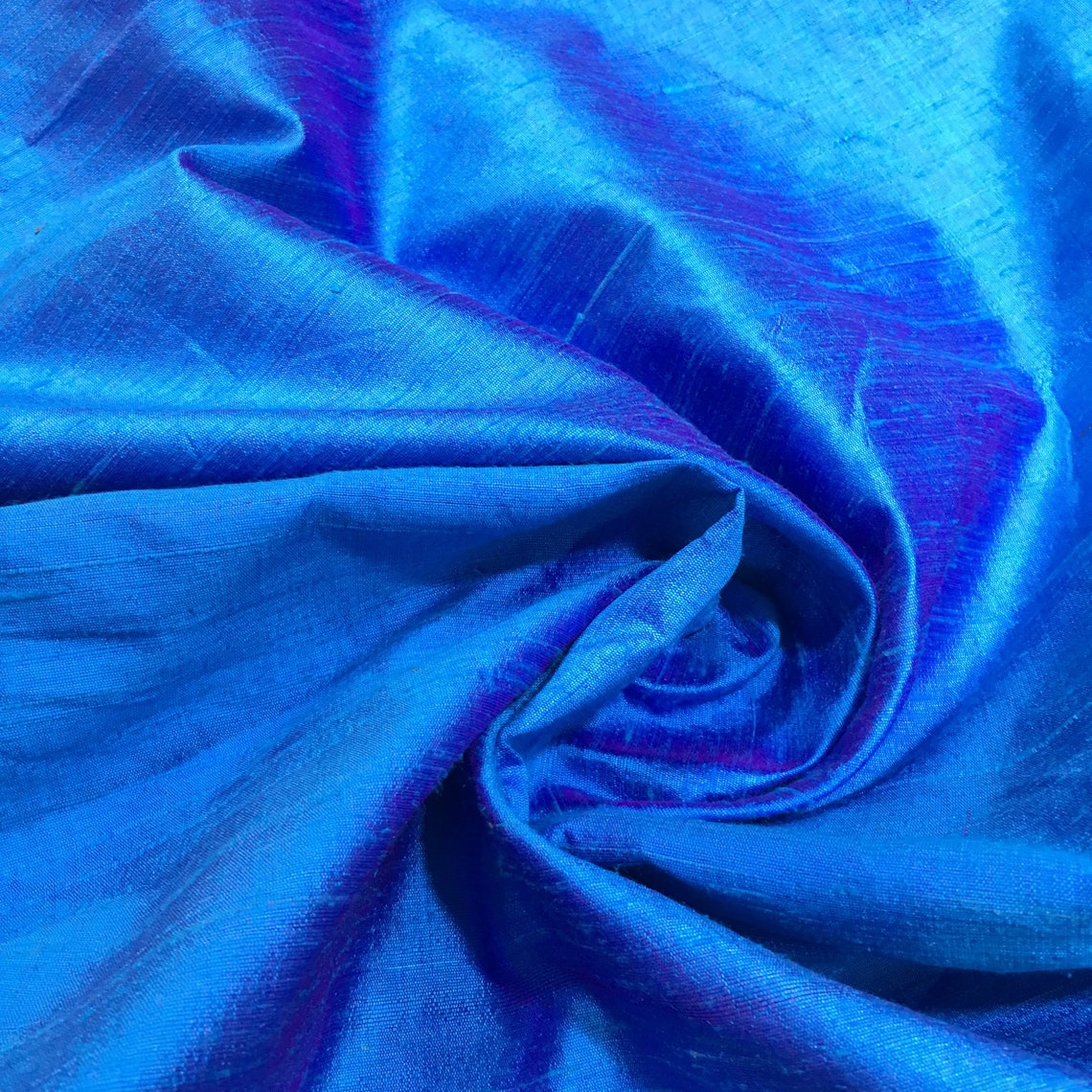 Blue Raw Silk Fabric Pure Raw Silk Indian Silk Fabric 100 Etsy