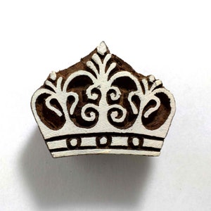 Victorian Crown Wooden Block for Printing - Textile and Paper Printing Stamp - Block Printing Supply